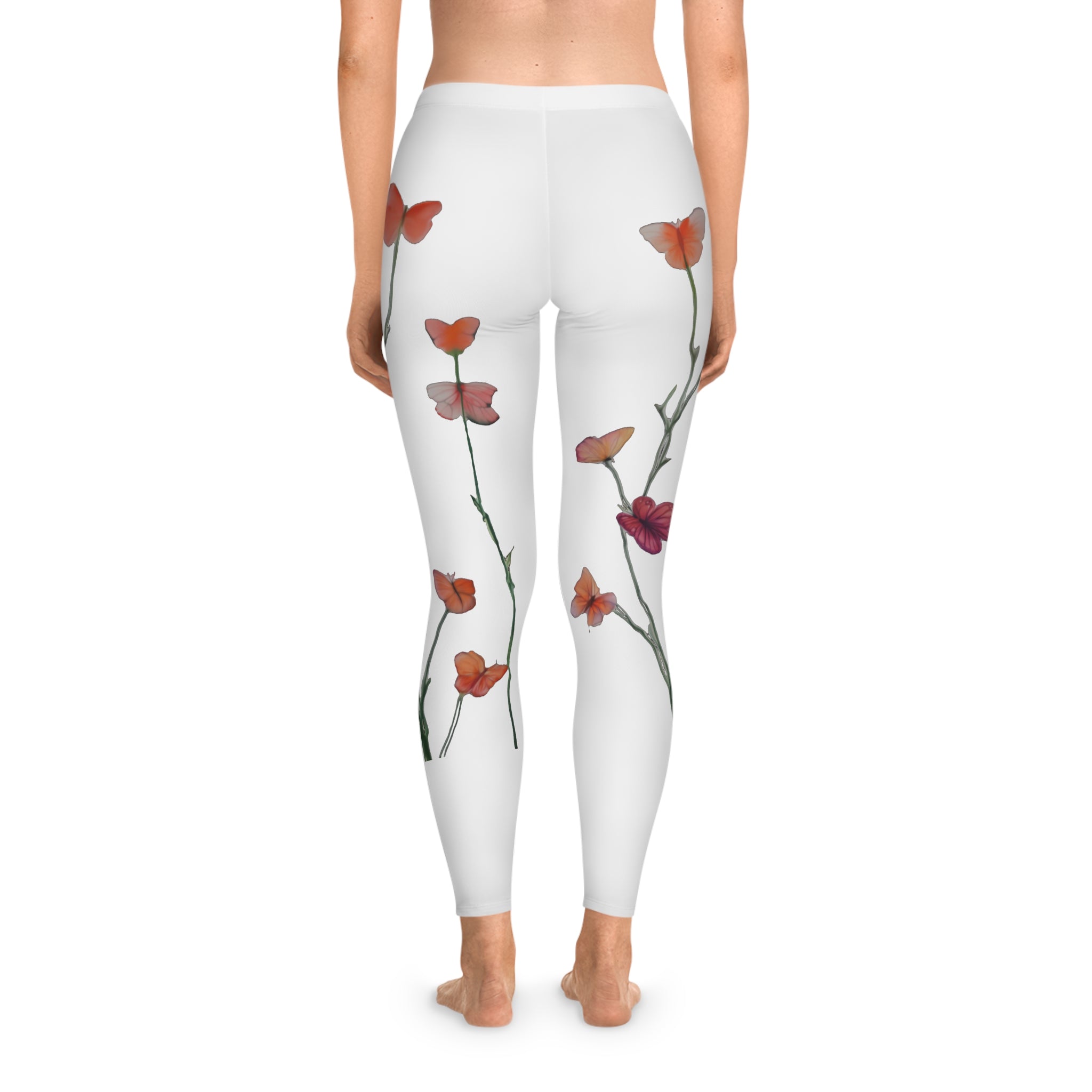 Floral Butterfly Vine Leggings – Watercolor Butterfly Print