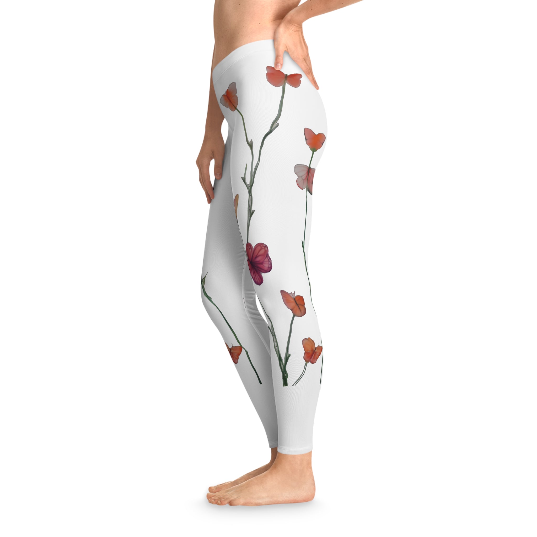 Floral Butterfly Vine Leggings – Watercolor Butterfly Print