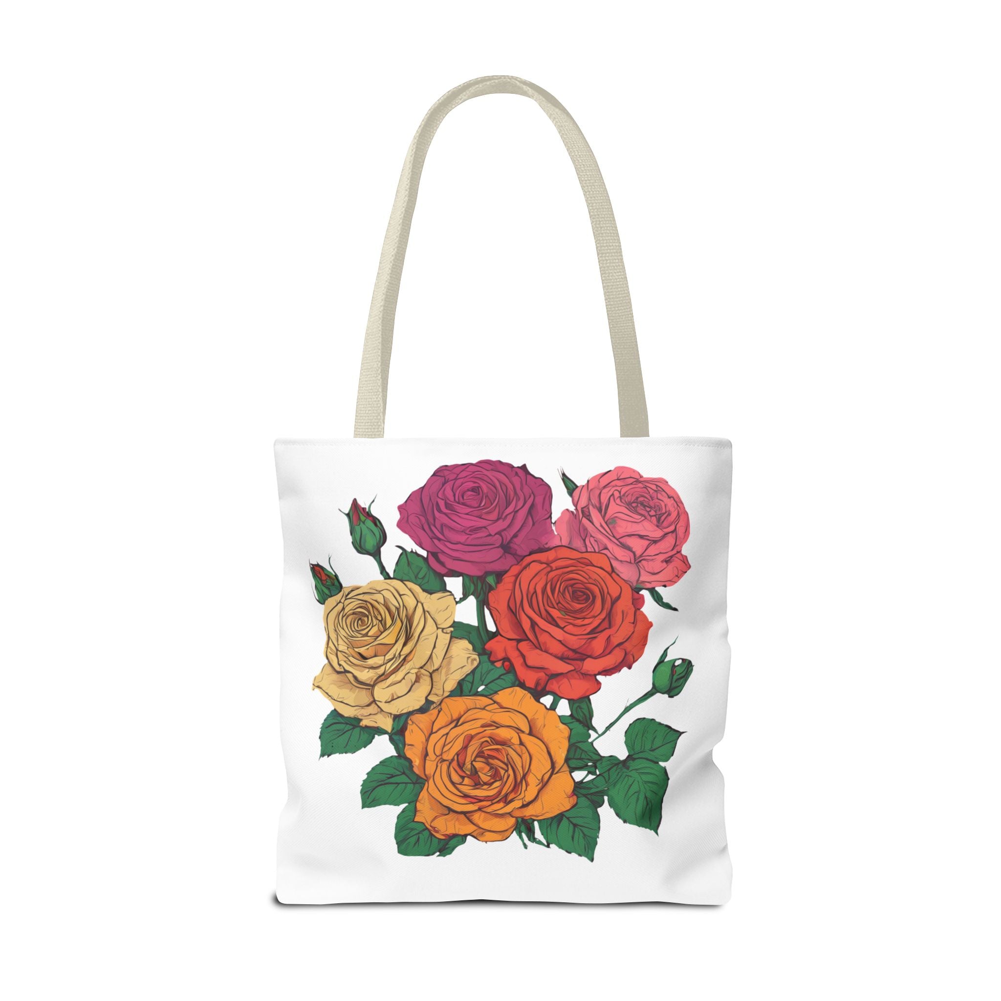 Floral Rose Bouquet Tote Bag — Colorful Garden Tote