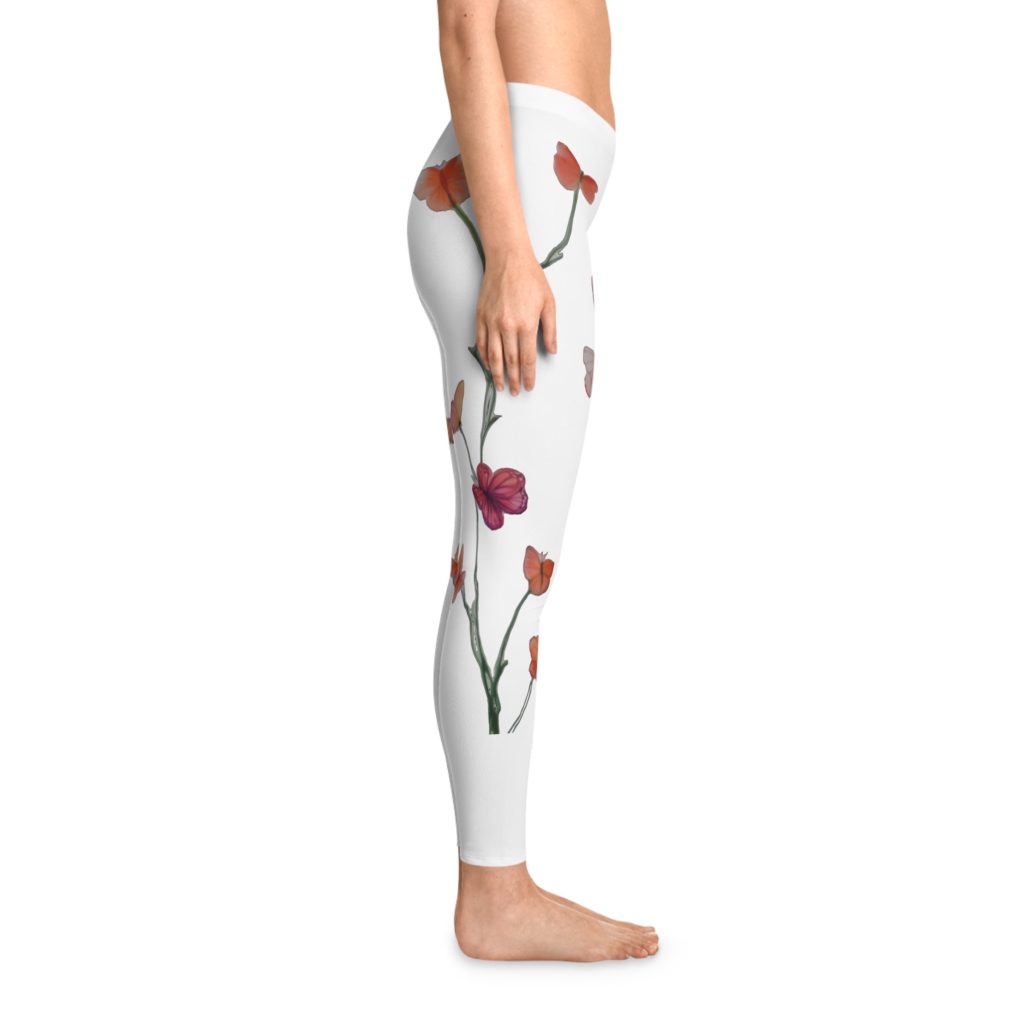 Floral Butterfly Vine Leggings – Watercolor Butterfly Print