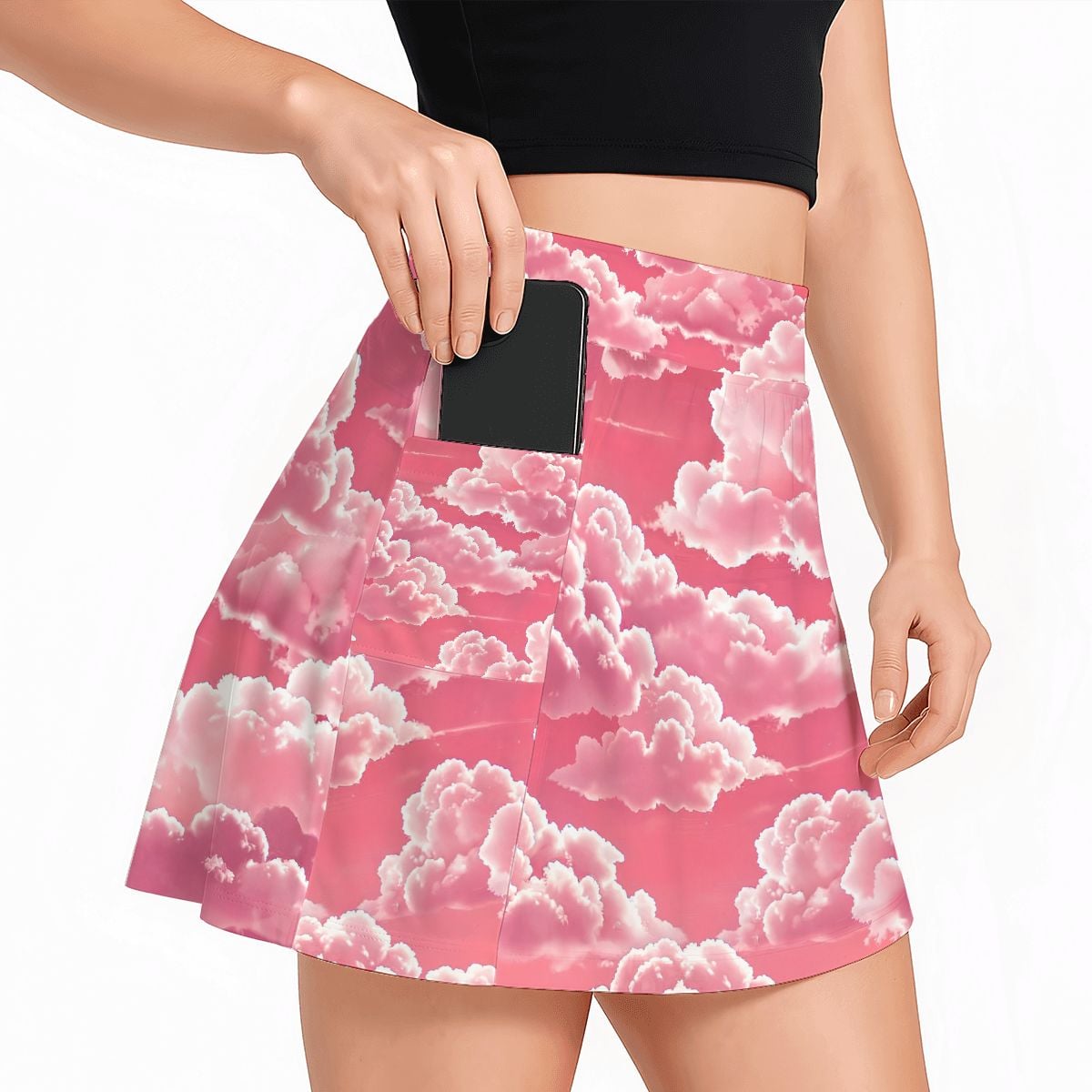 Cute Pink Cloud Tennis Skirt
