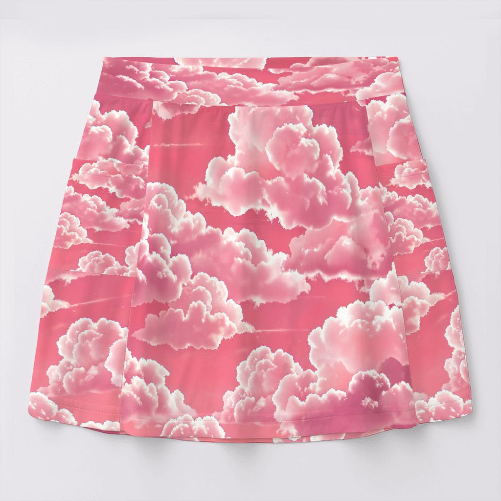 Cute Pink Cloud Tennis Skirt