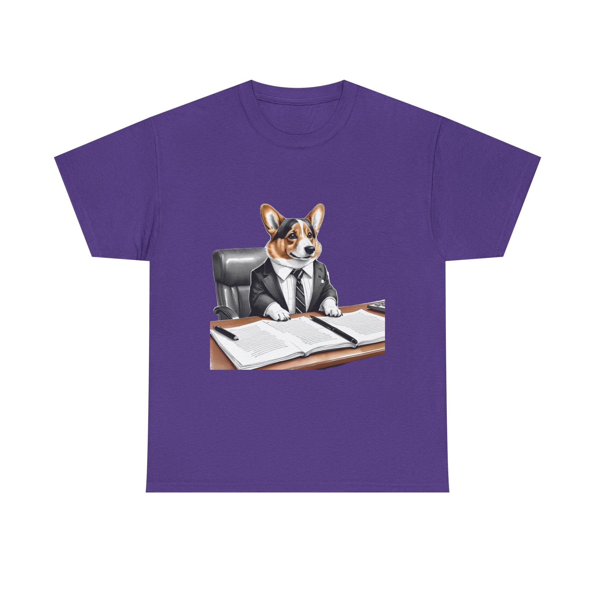 Corgi in Suit Tee | Dog Lawyer Office Illustration, Cute Business Dog Shirt