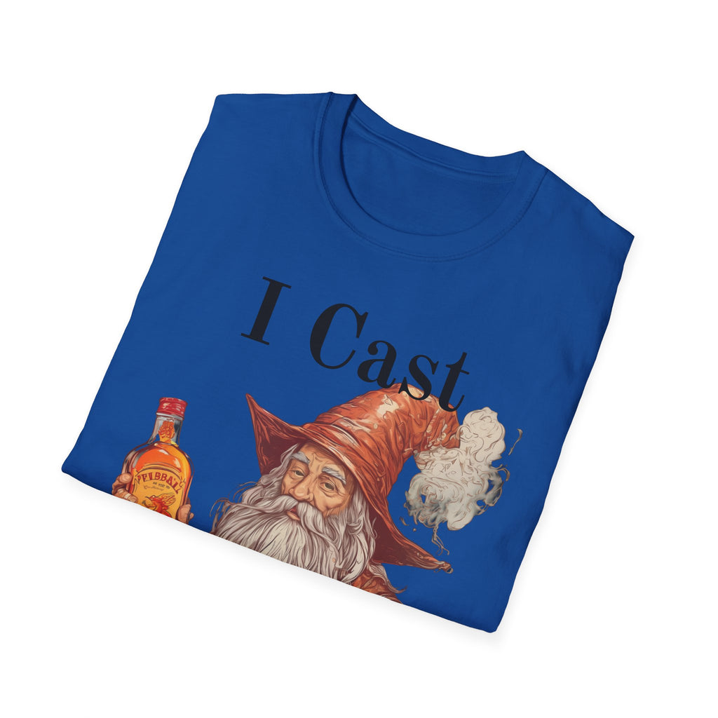 I Cast Fireball Wizard Illustration T-Shirt | Fantasy Mage Drinking Fireball