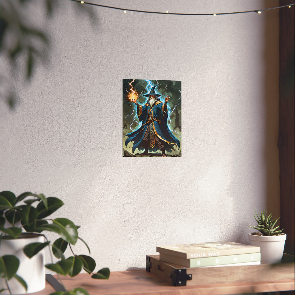 Lightning Fireball Wizard Magic Poster | Matte Vertical Poster
