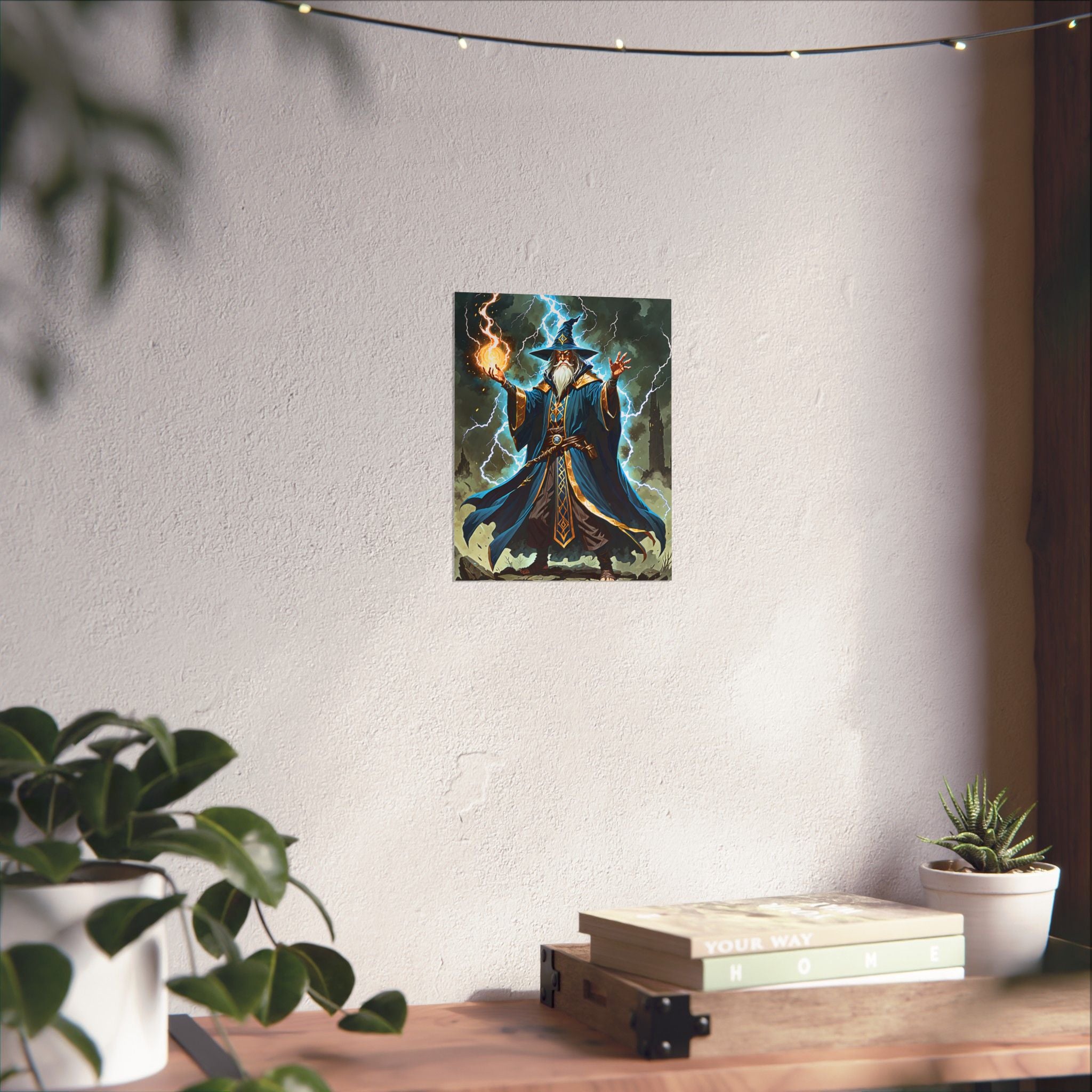 Lightning Fireball Wizard Magic Poster | Matte Vertical Poster