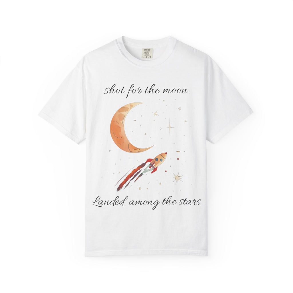 Shot for the Moon Rocket Moon T-Shirt | Landed Among the Stars