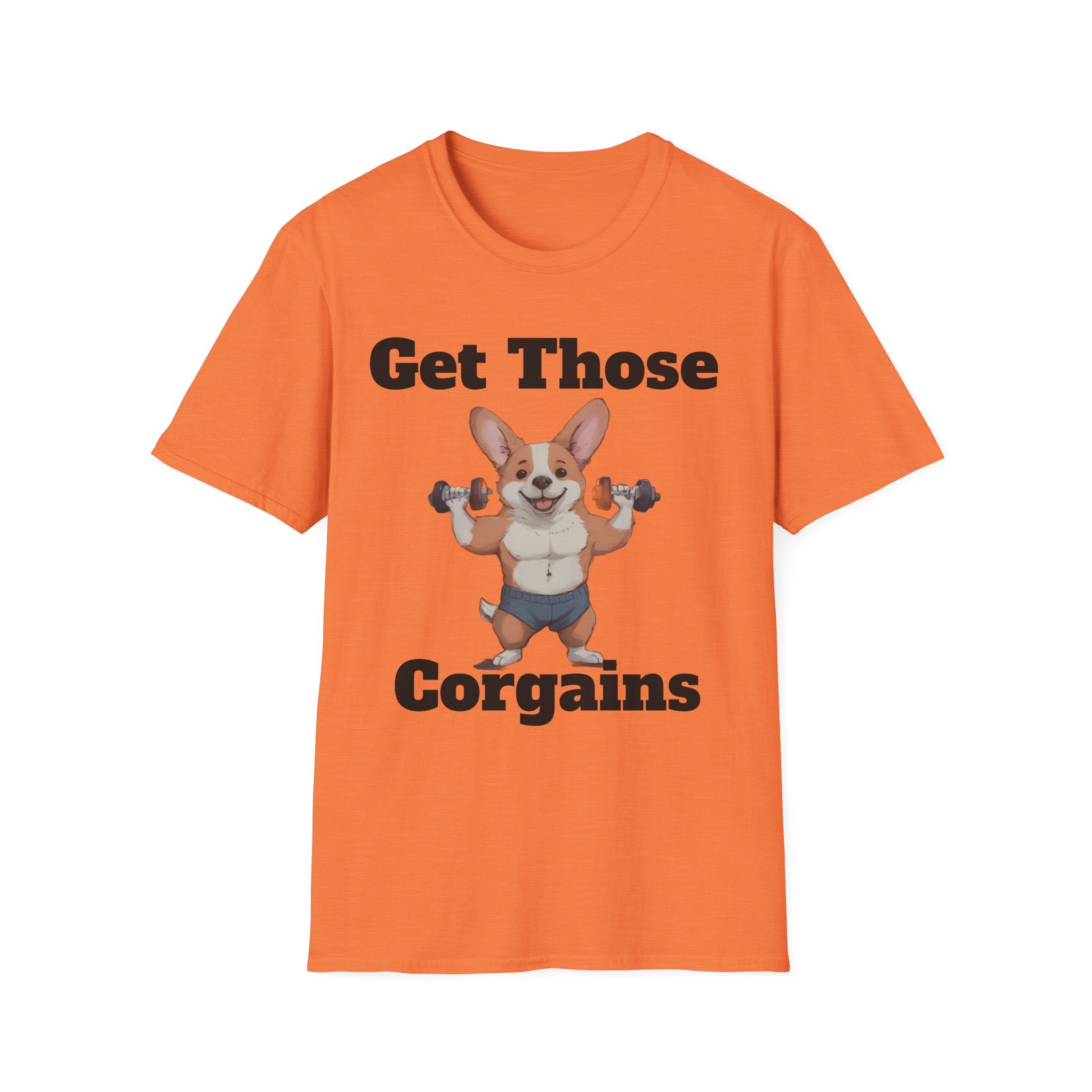 Get Those Corgains T-Shirt — Funny Corgi Gym Dog Fitness Tee
