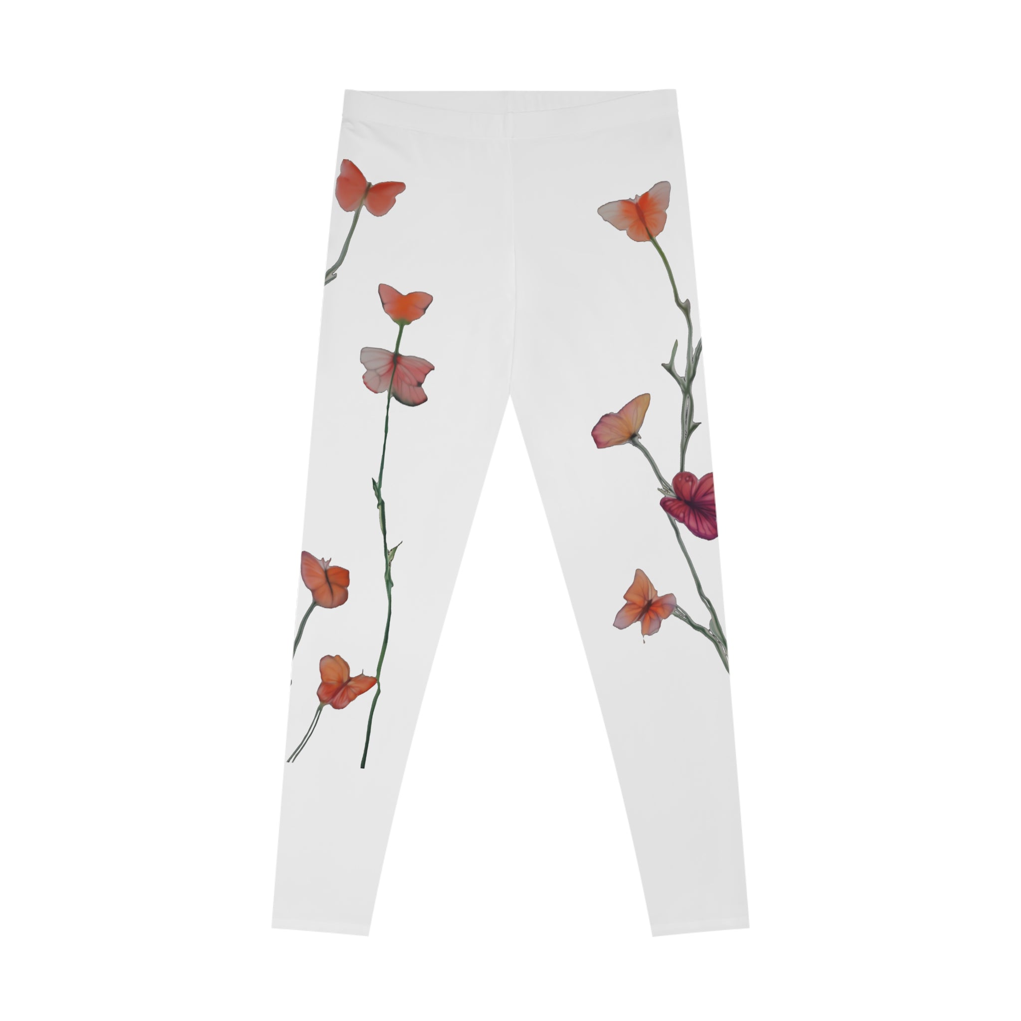 Floral Butterfly Vine Leggings – Watercolor Butterfly Print