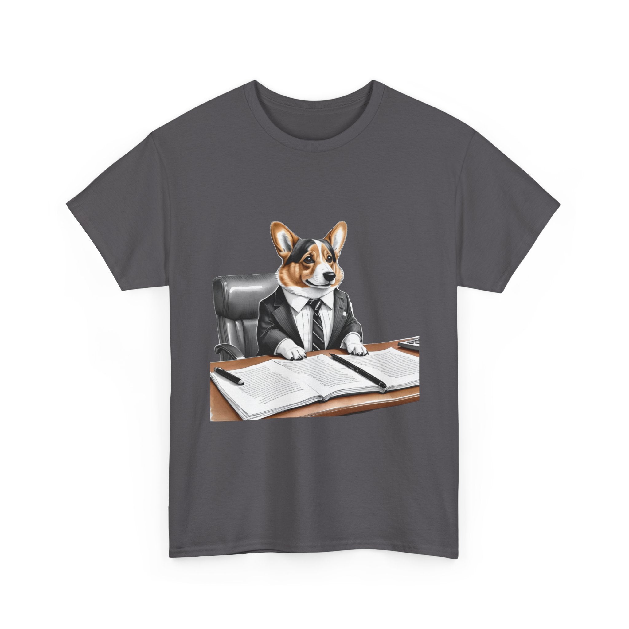 Corgi in Suit Tee | Dog Lawyer Office Illustration, Cute Business Dog Shirt