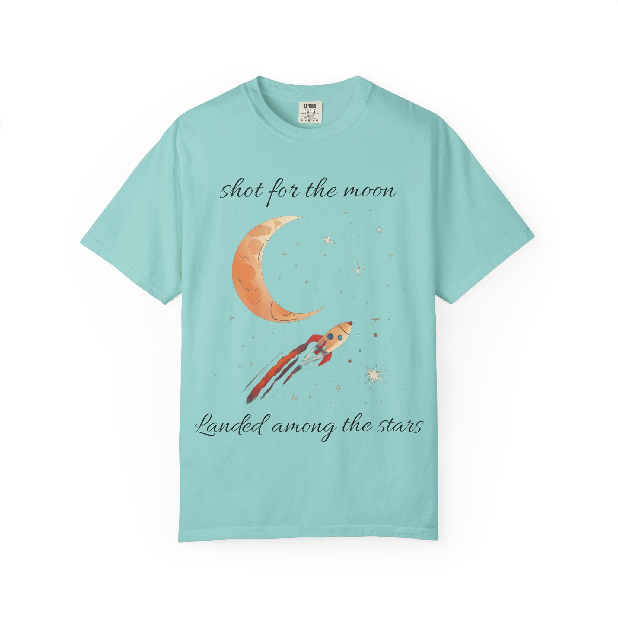 Shot for the Moon Rocket Moon T-Shirt | Landed Among the Stars