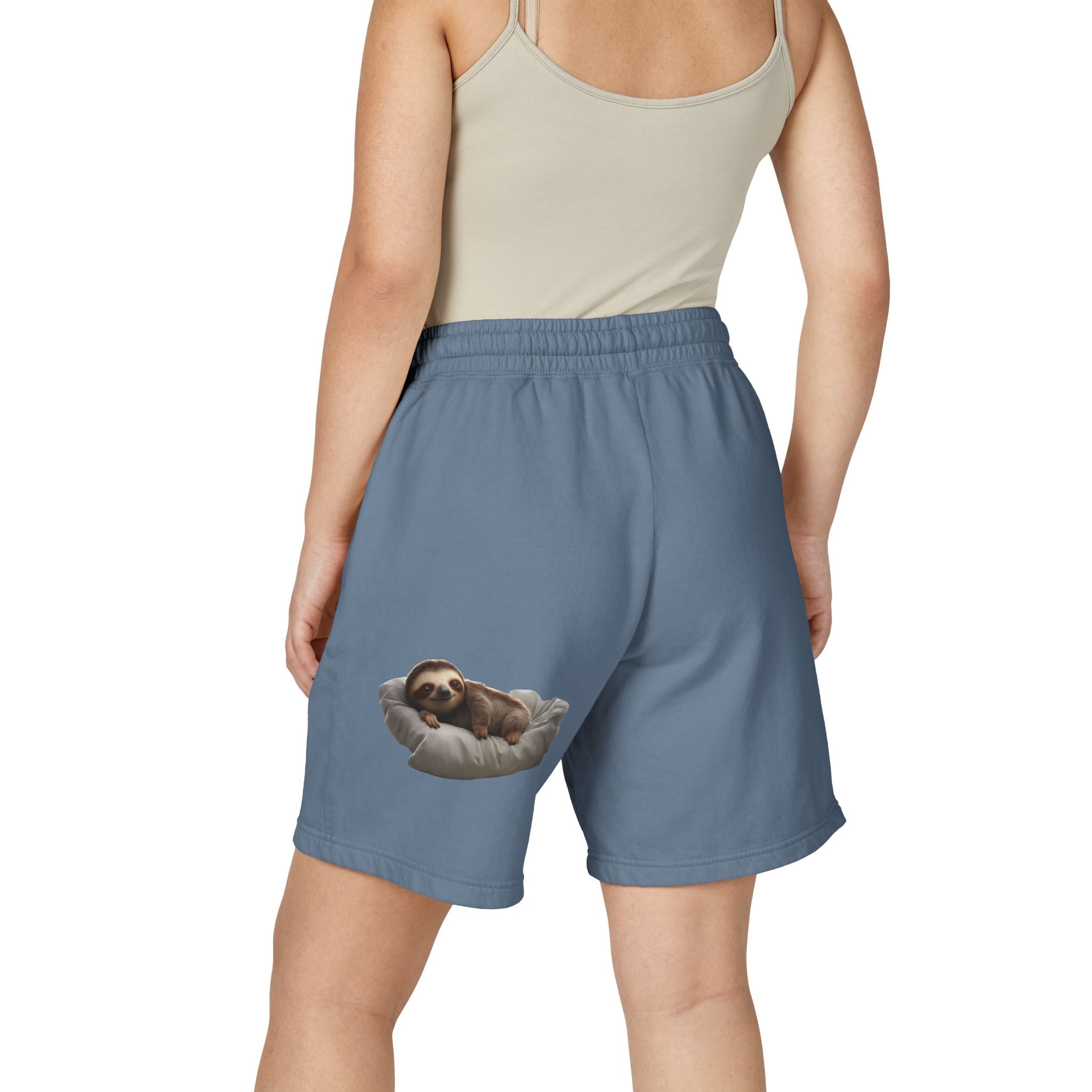 Sloth Lounge Sweat Shorts — Cozy Fleece Sleep & Relax Shorts