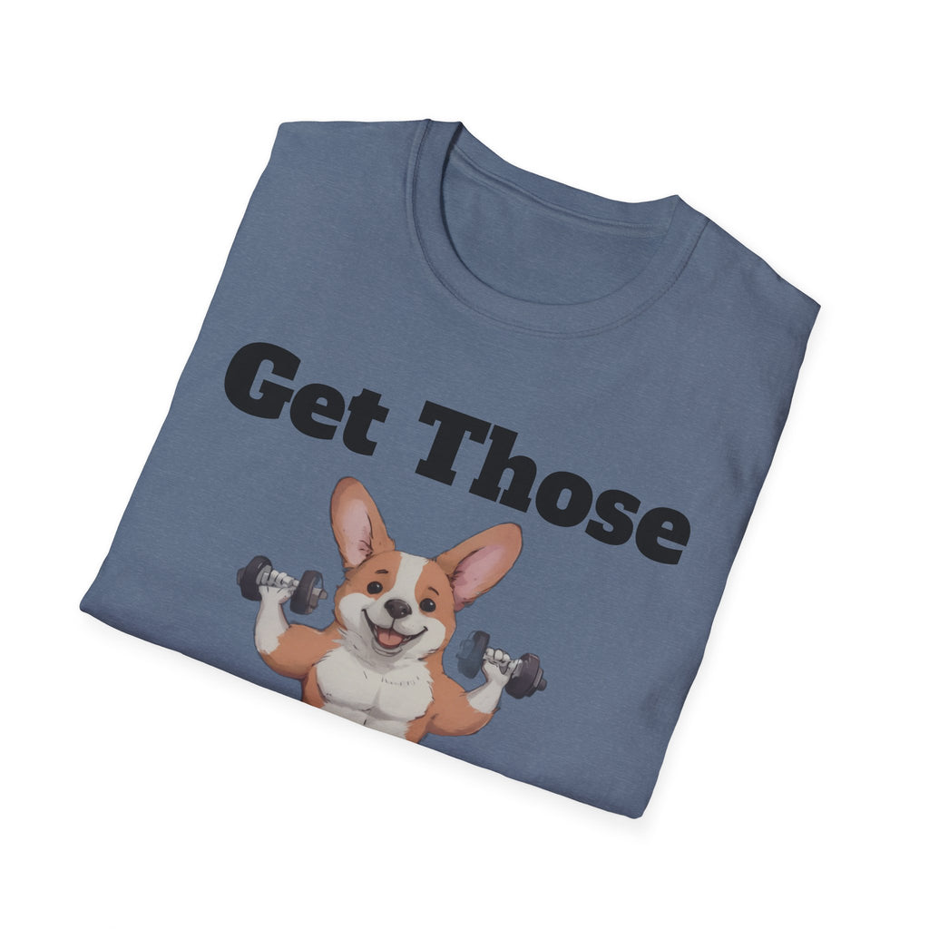 Get Those Corgains T-Shirt — Funny Corgi Gym Dog Fitness Tee