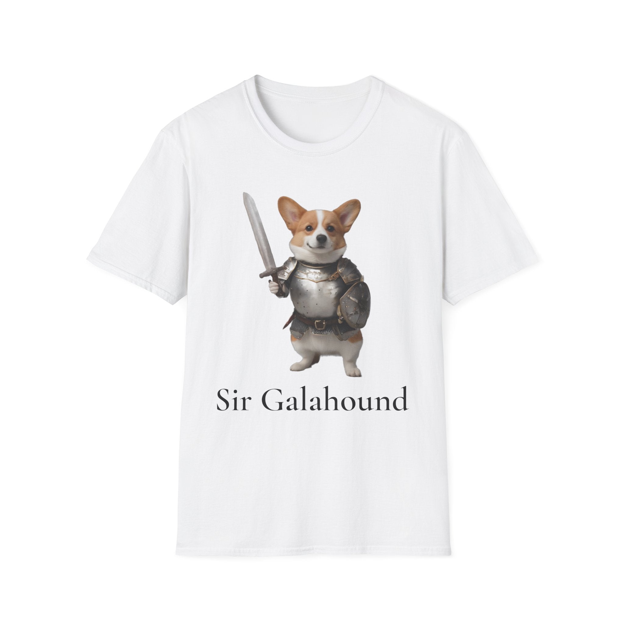 Funny Corgi T-Shirt — Sir Galahound Corgi Knight Graphic Tee