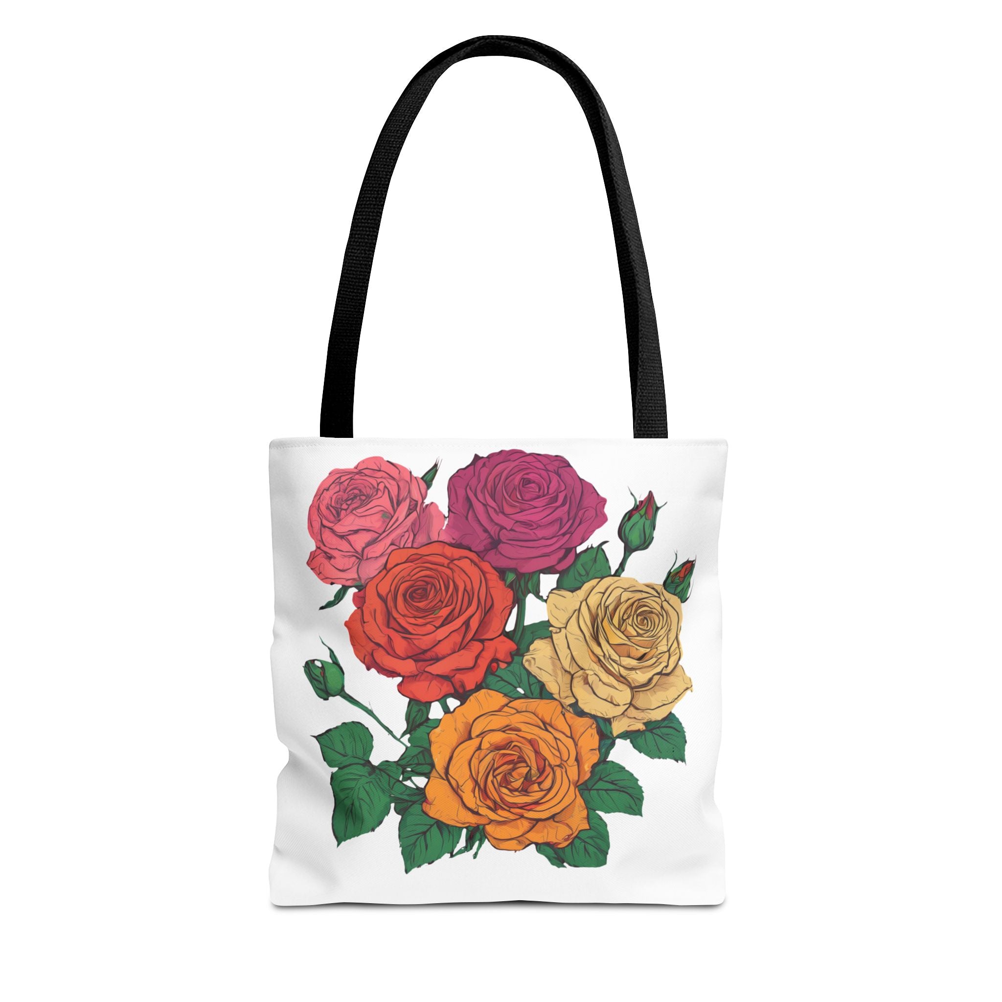 Floral Rose Bouquet Tote Bag — Colorful Garden Tote