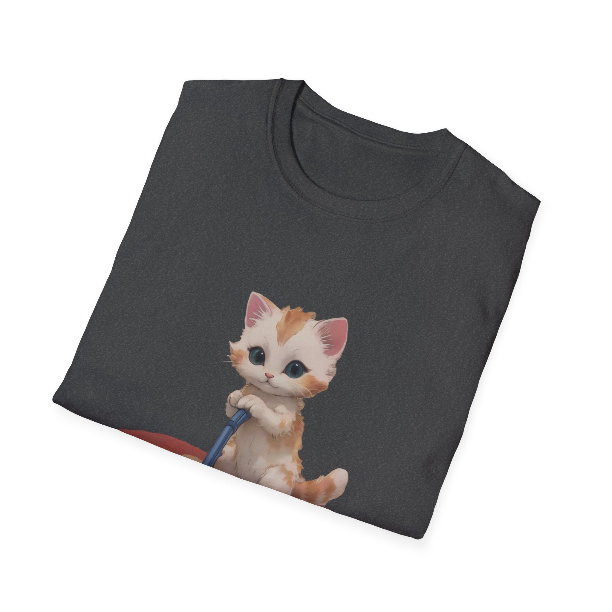 Purrfectly Tidy Cat Illustration T-Shirt | Cute Kitten on Rug